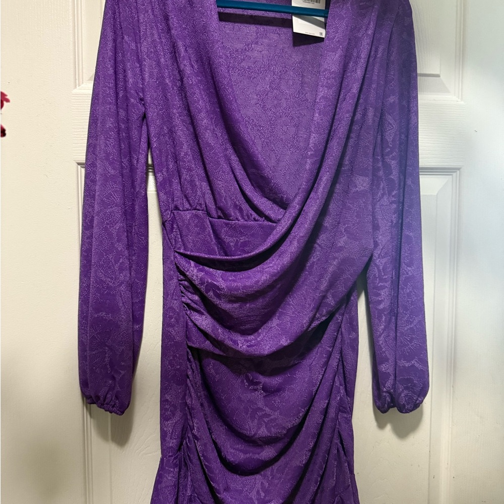 Zara Elegant Purple Long Sleeve Dress